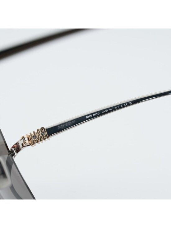 Miu Miu MUA55S 1BC80Q Sunglasses Silver Square Frame, Dark Grey Lenses main image 4